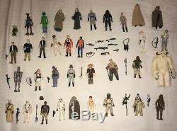 1977-1984 Vintage Star Wars 35 Figure Lot With Original And Extra Weapons