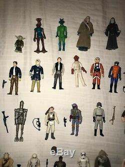 1977-1984 Vintage Star Wars 35 Figure Lot With Original And Extra Weapons