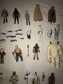 1977-1984 Vintage Star Wars 35 Figure Lot With Original And Extra Weapons