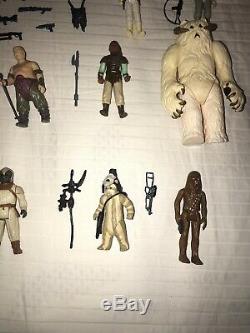 1977-1984 Vintage Star Wars 35 Figure Lot With Original And Extra Weapons