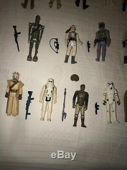 1977-1984 Vintage Star Wars 35 Figure Lot With Original And Extra Weapons