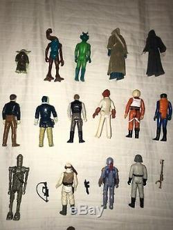 1977-1984 Vintage Star Wars 35 Figure Lot With Original And Extra Weapons