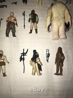 1977-1984 Vintage Star Wars 35 Figure Lot With Original And Extra Weapons