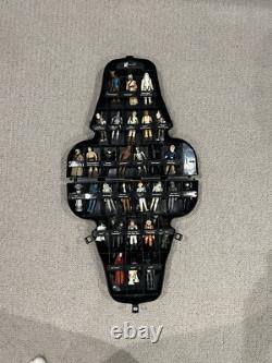 1980s vintage star wars darth vader figurine case with figures