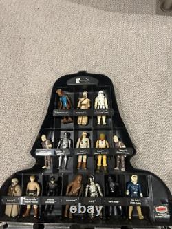 1980s vintage star wars darth vader figurine case with figures