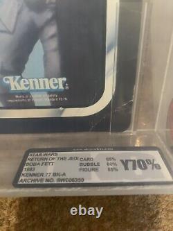 1983 Vintage Kenner STAR WARS Boba Fett ROTJ 77 BACK, UKG Y70, Kenner, Desert Sc