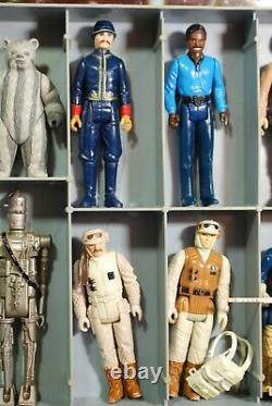 25 VINTAGE Star Wars ACTION FIGURES LOT + VINYL COLLECTORS CASE KENNER