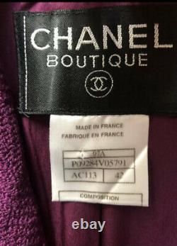 $4130 CHANEL TWEED 02A Vintage Logo 38 40 42 6 8 10 Dress Coat Jacket Top Blazer