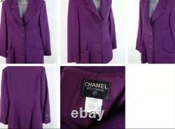 $4130 CHANEL TWEED 02A Vintage Logo 38 40 42 6 8 10 Dress Coat Jacket Top Blazer