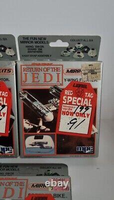 5 X Vintage Star Wars ROTJ AT-ST, Speeder, Y-Wing, TIE, Tydirium MIRR-A-KITS