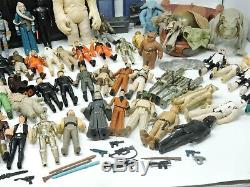 73 Vintage Kenner Star Wars Figure LOT with Darth Vader Carrying Case, 17 weapons