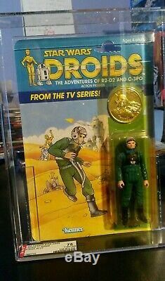 A-WING PILOT DROIDS cartoon Vintage Star Wars KENNER 1985 ORIGINAL MINT AFA-75