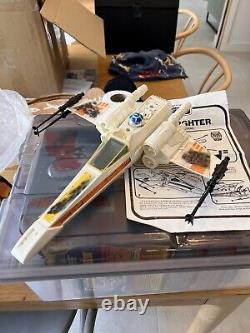 Complete Vintage ROTJ Star Wars Battle Damaged X-Wing With Box, Instructions