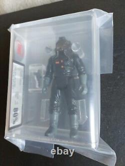 GRADED VINTAGE STAR WARS FIGURE UKG not AFA 80% 85% TIE FIGHTER PILOT HK