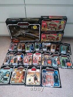 Massive Star Wars Vintage And Retro Collection Figures + Nevarro Cantina + X