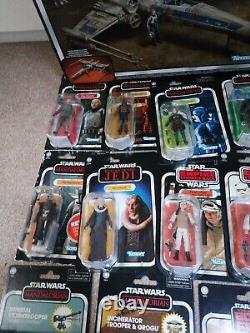 Massive Star Wars Vintage And Retro Collection Figures + Nevarro Cantina + X