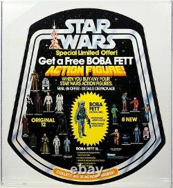 Star Wars 1979 Vintage Kenner Get a Free Boba Fett Bell Display AFA 90