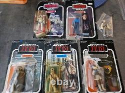 Star Wars 5 X Vintage Original Figures 80's With Backing Cards Leia Lando Logray