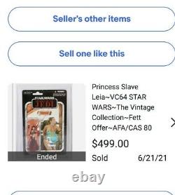 Star Wars Vintage Collection VC64 Unpunched Graded CAS AFA 85 Slave Leia Revenge