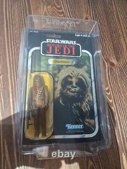 Star Wars Vintage Kenner MOC Chewbacca 65 back ROTJ Unpunched 1983 Original