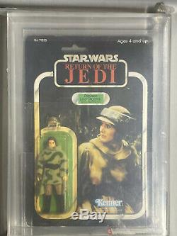 Star Wars Vintage Leia Poncho Afa 75 Kenner 77 Back Rotj Card 1983 C70 B85 F85