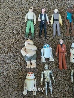 Star Wars Vintage Lot Of 15 Figures Leia Han Droid Cantina Greedo