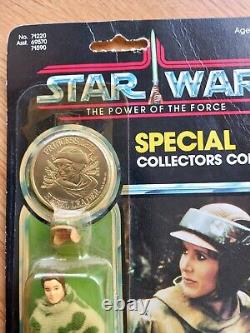 Star Wars Vintage Princess Leia Endor on Card with Collectors Coin 1984 Kenner