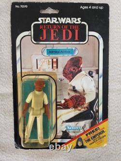 Star Wars Vintage ROTJ Jedi Admiral Ackbar Card 65 Back MOC