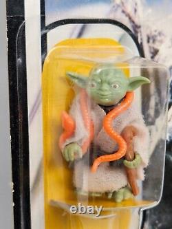 Star Wars Vintage Yoda Carded figure Original Factory Sealed in Star Case