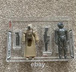 Star Wars Vintage Zuckuss & 4-Lom Twin Graded Laser Cut Case UKG 80% Hong Kong