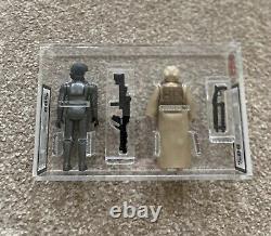 Star Wars Vintage Zuckuss & 4-Lom Twin Graded Laser Cut Case UKG 80% Hong Kong