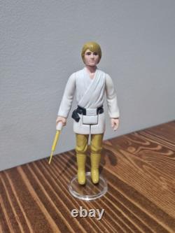 Stunning! Star Wars Vintage Luke Farmboy Brown Hair 1977 Kenner Original