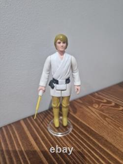 Stunning! Star Wars Vintage Luke Farmboy Brown Hair 1977 Kenner Original