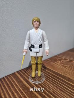Stunning! Star Wars Vintage Luke Farmboy Brown Hair 1977 Kenner Original Figure