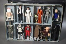 VINTAGE STAR WARS 25 ACTION FIGURES + WEAPONS + COLLECTOR'S CASE KENNER lot