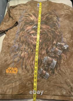 VTG 1997 Liquid Blue Star Wars Chewbacca All Over Print T-Shirt Tee Sz Large L