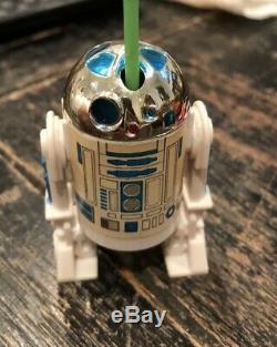 VTG Star Wars POTF R2-D2 POP UP LIGHTSABER- WORKS! LAST 17- NO SABER -ex+