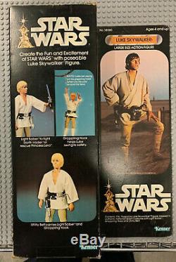 Vintage 1977 Star Wars Luke Skywalker Kenner 12 inch Figure NICE BOX great shape