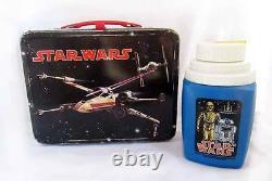 Vintage 1977 Star Wars X-Wing Fighter Metal Lunch Box with Thermos