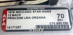Vintage 1978 French Meccano Star Wars 12 Back Princess Leia Organa // AFA 70 EX