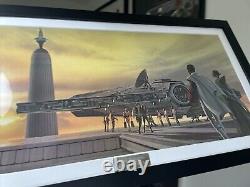 Vintage 1980's Star Wars Cloud City Ralph Mcquarrie Art print Millennium Falcon