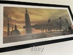 Vintage 1980's Star Wars Cloud City Ralph Mcquarrie Art print Millennium Falcon