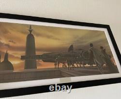 Vintage 1980's Star Wars Cloud City Ralph Mcquarrie Art print Millennium Falcon