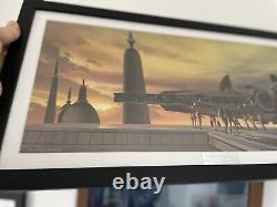 Vintage 1980's Star Wars Cloud City Ralph Mcquarrie Art print Millennium Falcon