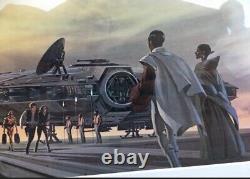 Vintage 1980's Star Wars Cloud City Ralph Mcquarrie Art print Millennium Falcon