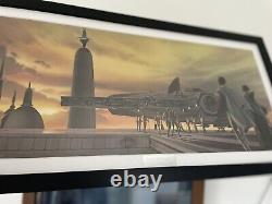 Vintage 1980's Star Wars Cloud City Ralph Mcquarrie Art print Millennium Falcon