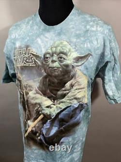 Vintage 1997 Star Wars Empire Strikes Back Yoda Tie Dye Liquid T-Shirt Sz XL USA