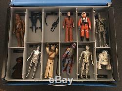 Vintage Kenner Star Wars Vinyl Collectors Case with Trays, 22 Figures + guns