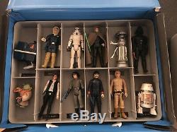 Vintage Kenner Star Wars Vinyl Collectors Case with Trays, 22 Figures + guns