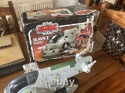 Vintage Rare Boxed Star Wars Slave 1 Fully Complete Working With Carbonate Block